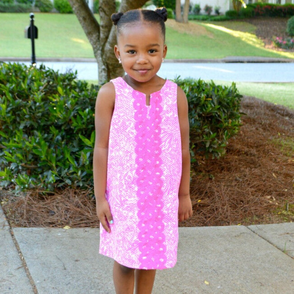 Lilly Pulitzer For Target Textured Shift Dress Pink Girl's Size 6 6X H13611 - Picture 10 of 11
